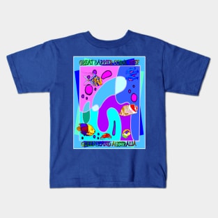 Great Barrier Coral Reef Queensland Australia Abstract Print Kids T-Shirt